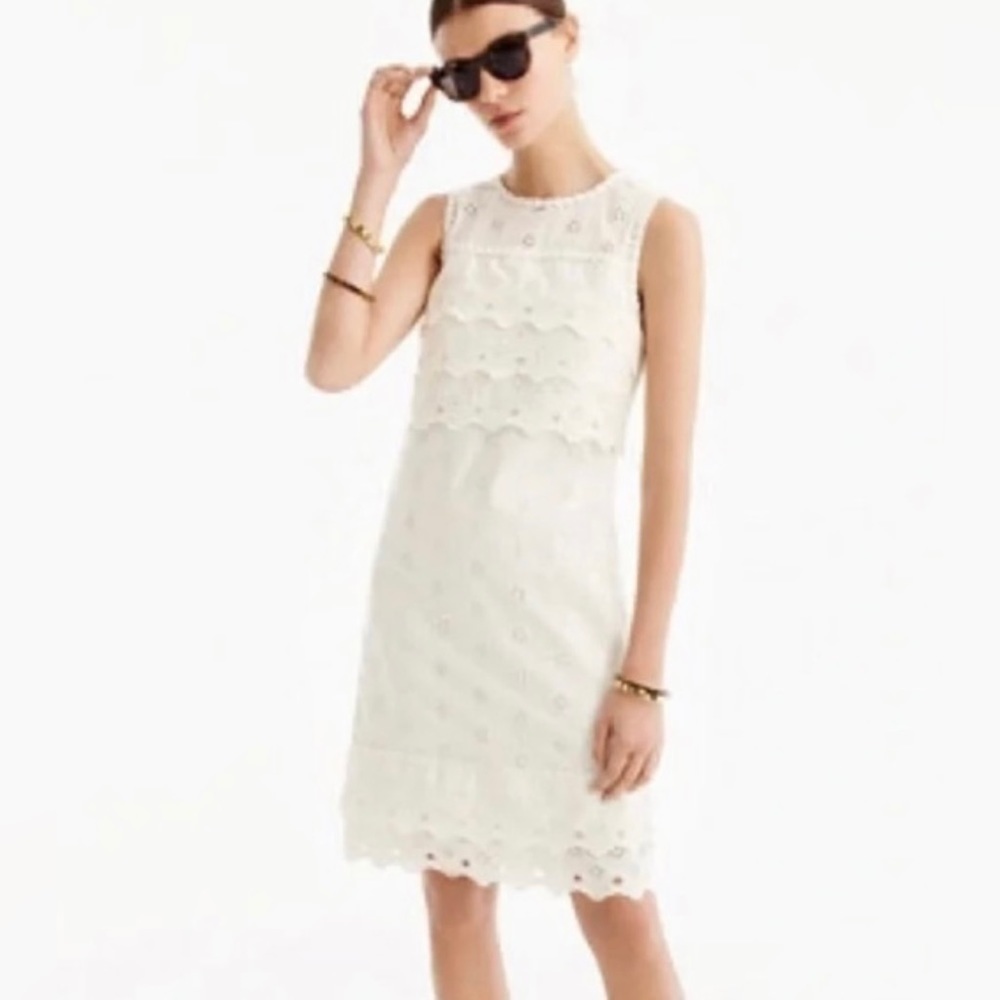 J Crew Ivory Tiered Darling Dress-10